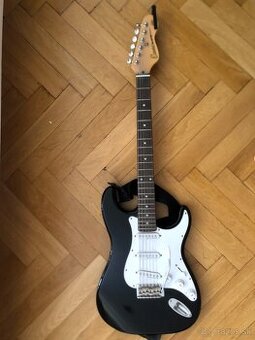 Čiernobiela elektrická gitara