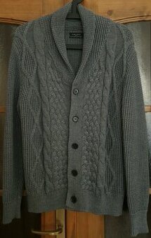 Pánsky sveter na zapínanie Zara sivý veľkosť M