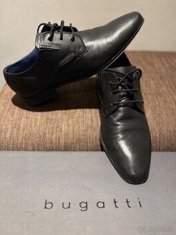 Nádherne pánske kožené spoločenské topánky Bugatti veľ 42