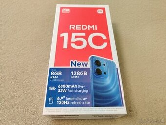 Xiaomi Redmi 15C.  4gb/128gb.  Čierna metalíza.