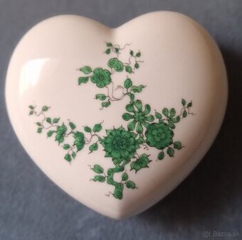 Porcelánová dóza v tvare srdca .Augarten Wien