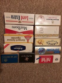 Cigaretové krabičky z 90tych rokov.