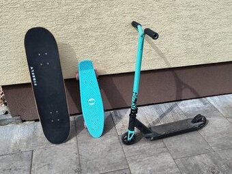 Predam kolobežku a skateboard