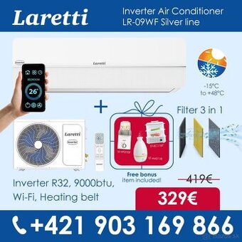 Splitová nástenná klimatizácia 2,5kW LARETTI LR-09WF Wi-Fi