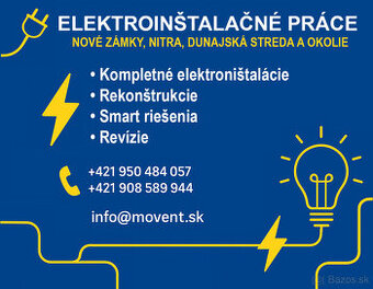 Elektroinštalačné práce - NZ, NR, DS