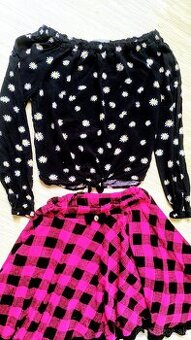 KRÁSNA SPOLOčENská jarná sukňa s mašľou+blúzka zdarma