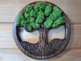 Rezbársky machový obraz strom života