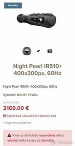Termovízia Night Pearl IR510 +, 19 mm šošovka