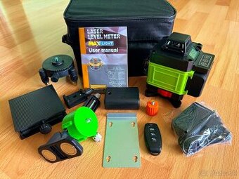 Samonivelačný laser 4D 16L 360° zelený lúč 2x batéria