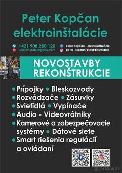 Elektroinštalácie a zabezpečovacie systémy – profesionálne s