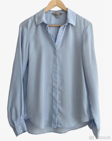 H&M Svetlomodrá šifónová oversized blúzka 32 (XXS)
