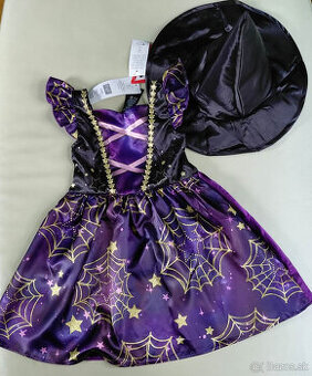 98/104 novy kostym bosorka,carodejnica+klobúk,3-4 r.