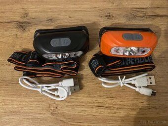 Led čelovka (čierna/oranžova)