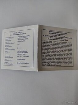 Certifikát k 10 eur Podanie Správy o Auschwitz a Birkenau