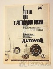 originální dobové Autoradio AUTOVOX pro FIAT 600 / 850 Sport