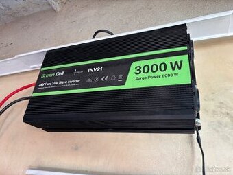 Menič napätia 24V 230V 3000W Čistý sinus GreenCell