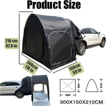 Autostan kemping pre zadné výklopné dvere, 300cm150cm210cm