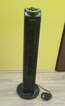Ventilátor vežový, čierny, výška 80cm