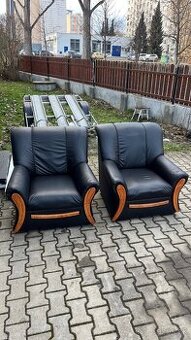Kožené kreslo/gauč 2ks