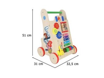 Vzdelávacie drevené chodítko 6v1