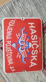 Smaltovaná tabuľka Hasičská pojišťovna