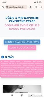 Doučovanie a záverečné práce