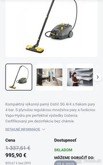 Predám profesionálny parný čistič Kärcher SG4/4