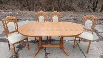 Rozkládací jídelní stůl + 4x židle