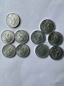 predám 3 halier 1953 a 3 halier 1963 ČSSR cena spolu 5€