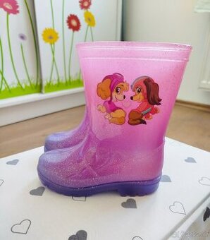 Detské blikajúce gumáky/čižmy do dažďa