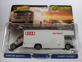 HOT WHEELS PREMIUM-TEAM TRANSPORT AUDI S4 QUATTRO+FLEET FLYE