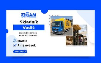 Vodič nákladného automobilu, skladník - vodič VZV