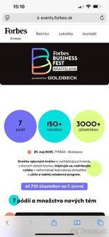 Predám lístok na Forbes Business Fest 2025
