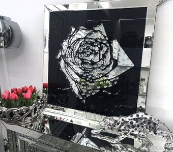 zrkadlový nástenný glamour obraz s kryštálmi XL PREMIUM
