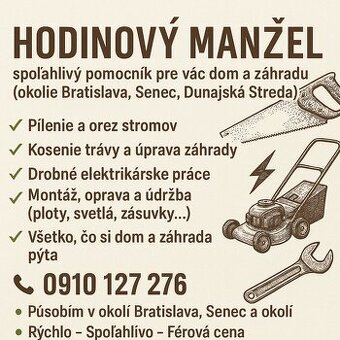 🛠 Hodinový manžel – ELEKTRIKA + ZÁHRADA 🌿