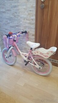 Dievčenský bicykel 14' ružovo-biely