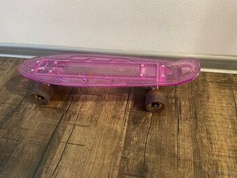 Penny board Worker – fialový transparentný so svietiacimi ko - 1