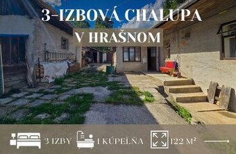 3-izbová chalupa so záhradou a vedľajšou budovou v Hrašnom