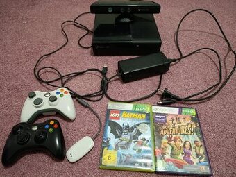Xbox 360 E + kinect + 2 hry + 2 ovládače