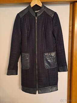 Tmavomodrý prechodný kabátik/ trenčkot s prímesou viskozy ve