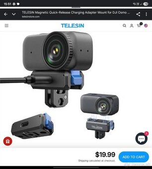 Telesin uchyt dobíjanie na dji osmo nano