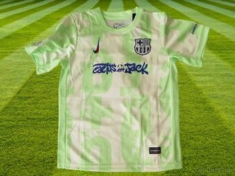 dres YAMAL FC Barcelona x Travis Scott krikľavozelený