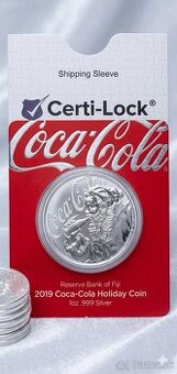 Strieborná minca Fiji 2019 Coca-Cola Holiday Coin 1oz - PROF