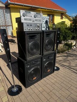 Reproduktory 4ks+ zosilovač+ dualny cd player
