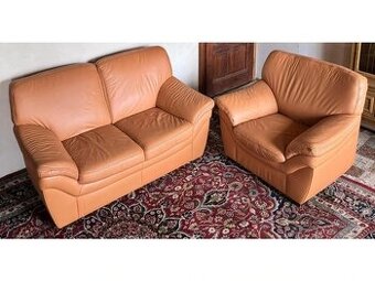 Kožená sedací souprava 2+1, 3202