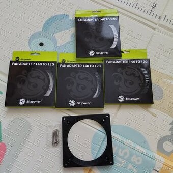 4x Bitspower FAN ADAPTER 140mm on 120mm - black