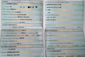 Renault Fluence 1.6 2015 predám DVERE, MOTOR K4MV8, PREVODOV