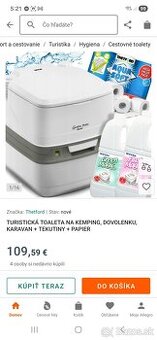 Turistická toaleta do karavanov, záhradných domčekov.