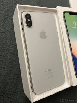 iPhone X 64GB Silver - 100% batéria