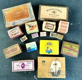 Staré tabákové krabičky, zápalky a zapalovače, popelníky - 1